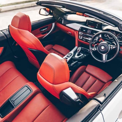 Red Interior 2 of BMW 4 Series Convertible Rental