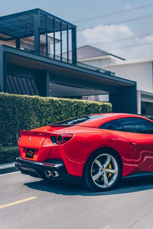 Side Profile of Ferrari for rent in Thailand