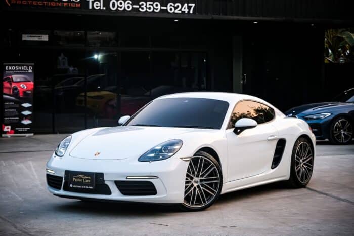 เช่า Porsche 718 Cayman กรุงเทพ (คูเป้เครื่องกลางลำ สีขาว) — Rent Porsche 718 Cayman Thailand