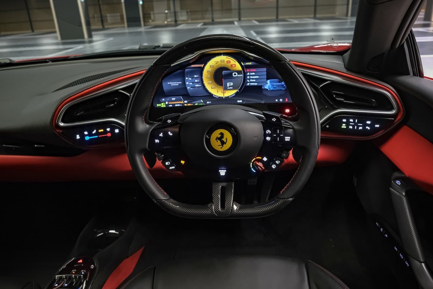 Driver's Cockpit of Ferrari 296 GTB