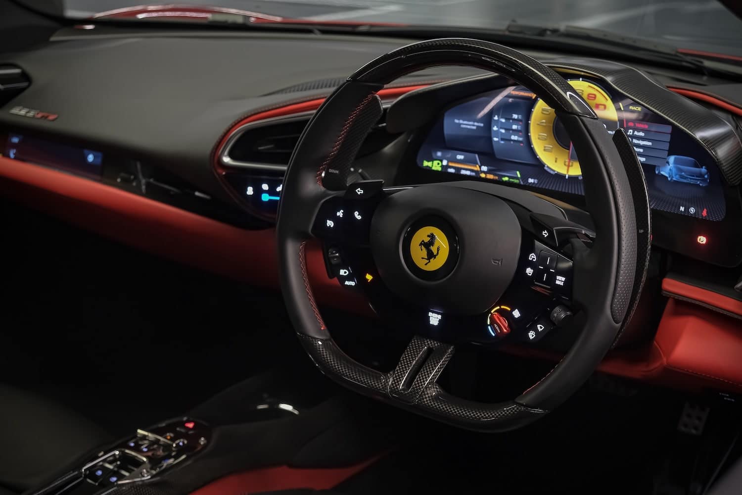 Driver's Cockpit of Ferrari 296 GTB