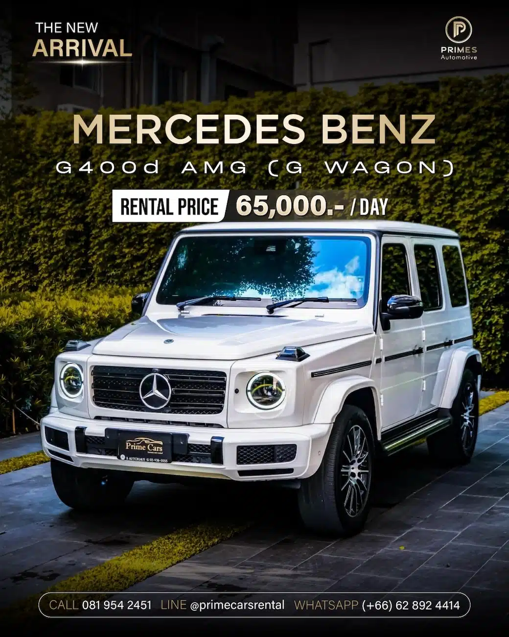 Mercedes-Benz G400d ให้เช่าพร้อมคนขับ กรุงเทพฯ โดย Prime Cars Rental