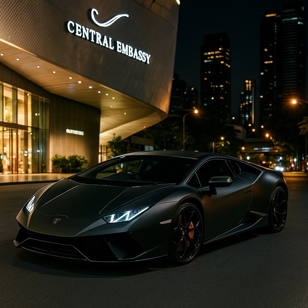 Rent Supercar at Central Embassy Bangkok — Lamborghini Huracan EVO at luxury mall | Prime Cars Rental