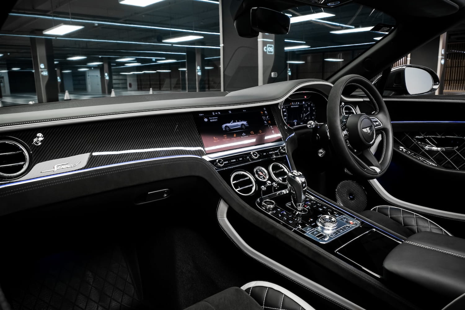 Bentley Continental GT Speed Convertible คอนโซลกลาง Gear Selector Knurled Metal | Bentley GT Speed centre console Gear Selector Knurled Metal finish interior
