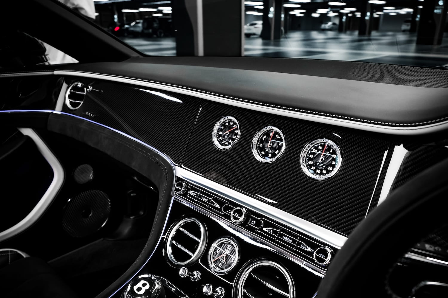 Knurled Metal Detail ภายใน Bentley Continental GT Speed W12 | Bentley GT Speed knurled metal interior detail handcrafted Crewe