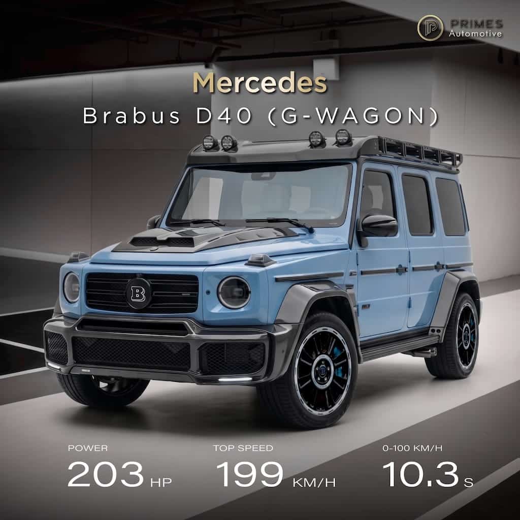 Mercedes G-Class Brabus D40 Adventure in Vintage Blue luxury SUV rental in Bangkok, Thailand