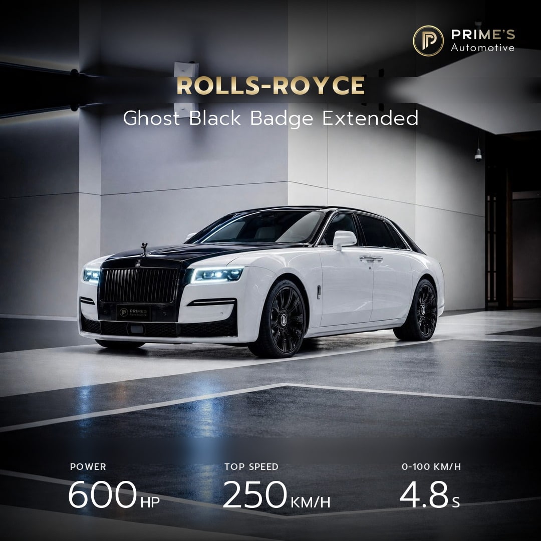 เช่า Rolls-Royce Ghost Black Badge Extended Wheelbase 2026 กรุงเทพ V12 600 แรงม้า | Rent Rolls-Royce Ghost Black Badge Extended 2026 in Bangkok
